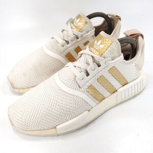 Adidas NMD R1 Athletic Lace Up Training Shoe Womens Size 7.5 B37650 White Gold